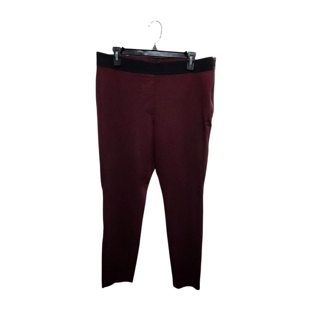 WHBM The Legging Pants 14 Burgundy Slim Stretch Career Office Pull On